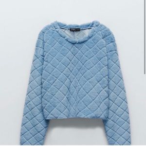 Zara Light Blue Cropped Sweater